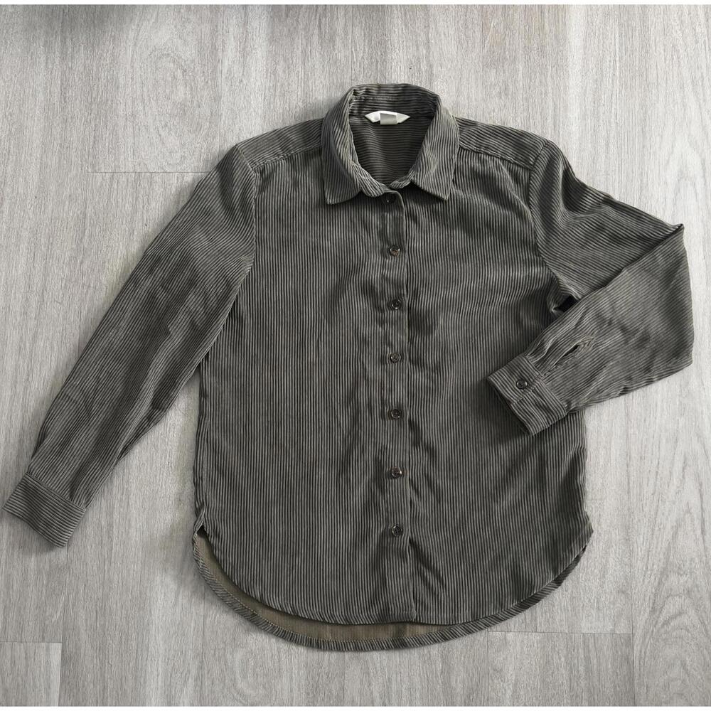 Ribbed Button-Up Shirt Jacket